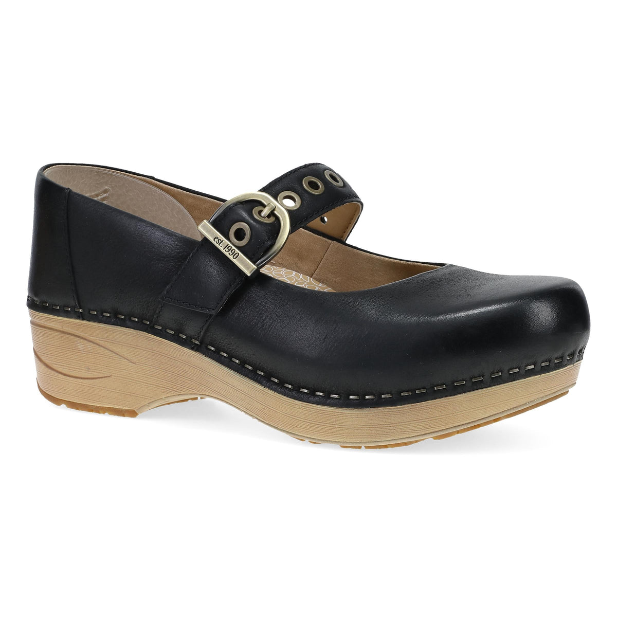 Black Leather Mary Jane,36