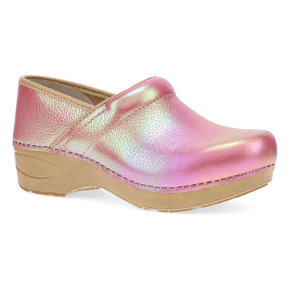 Pink Iridescent Leather Clog,35