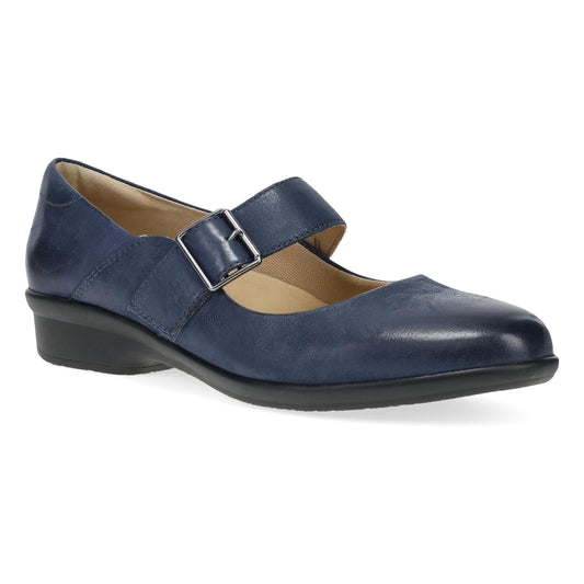 Collette Wide Navy Burnished Nubuck | Dansko Popular