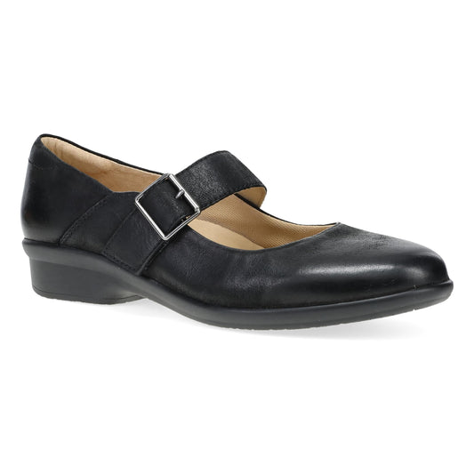 Collette Wide Black Burnished Nubuck | Dansko Top Pick