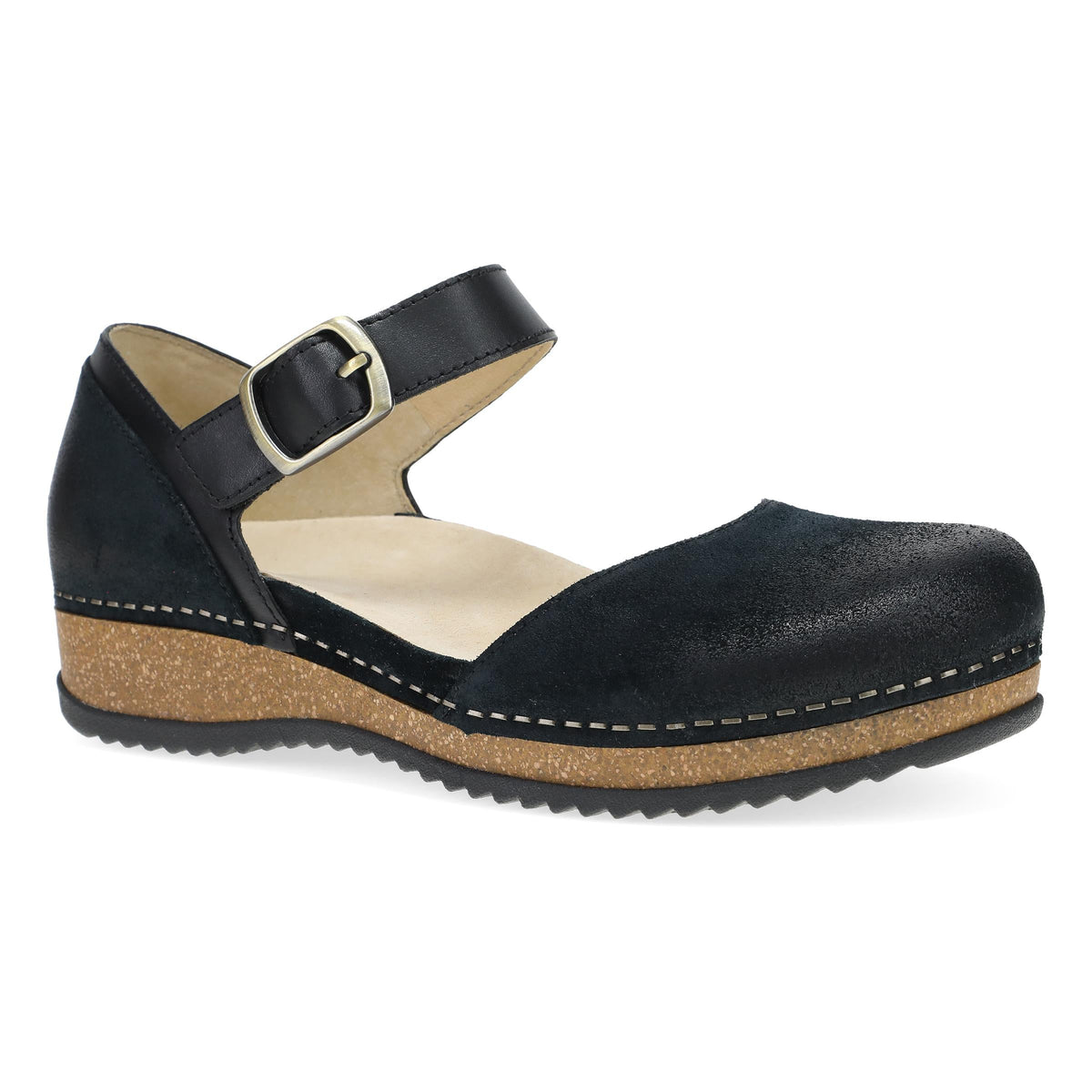 Mae Black Burnished Suede | Dansko Featured
