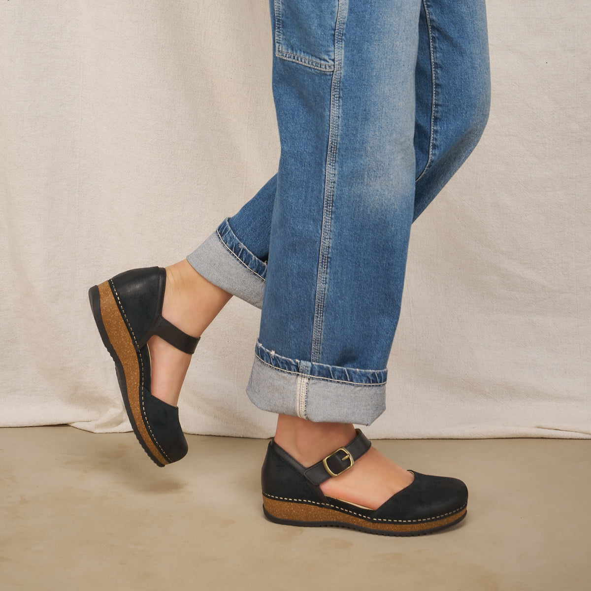 Mae Black Burnished Suede | Dansko Featured