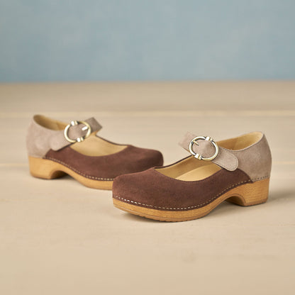 Bonny Mary Jane Chocolate/Taupe | Dansko Popular
