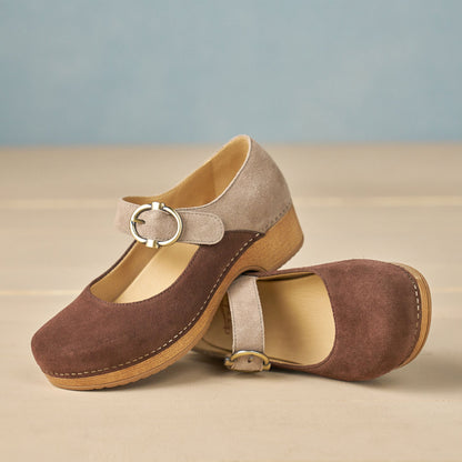 Bonny Mary Jane Chocolate/Taupe | Dansko Popular