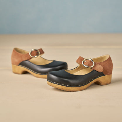 Bonny Mary Jane Black/Luggage | Dansko Exclusive