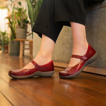 Stacy Red Waxy Burnished | Dansko Featured