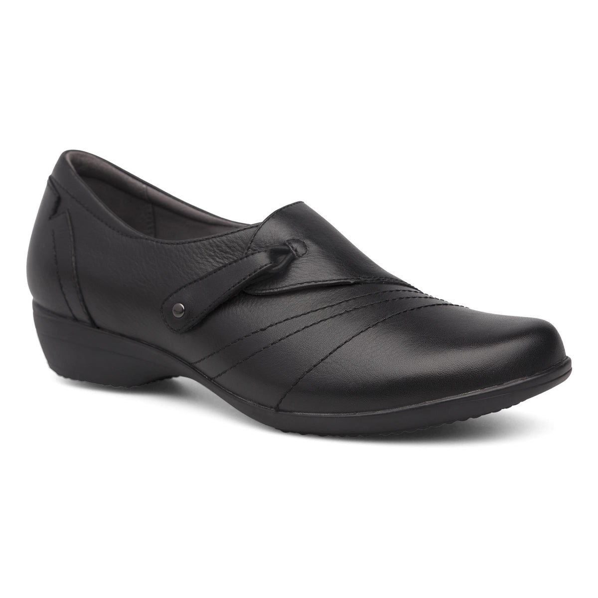 Franny Wide Black Leather | Dansko Discount