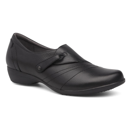 Franny Wide Black Leather | Dansko Discount