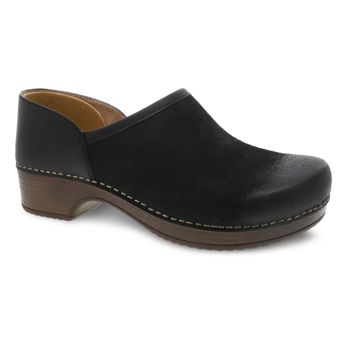 Brenna Black Burnished Suede | Dansko Trending