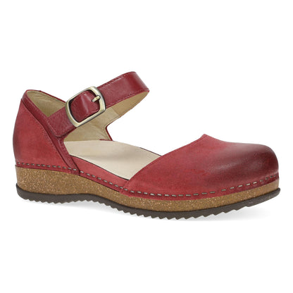 Mae Red Burnished Suede | Dansko Classic