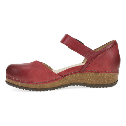 Mae Red Burnished Suede | Dansko Classic